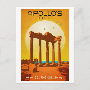 Apolos Tempel, Türkei, Mittelmeer, vintage Postkarte