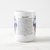 Aponte, der Ursprung, die Bedeutung und das Wappen Kaffeetasse (Mittel)