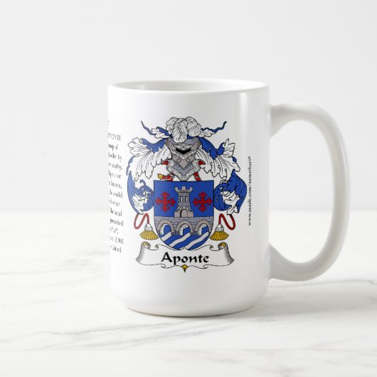 Aponte, der Ursprung, die Bedeutung und das Wappen Kaffeetasse