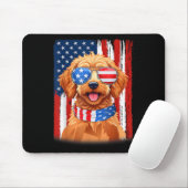 Apoo Dog US America Flag Männer Frauen 4. Juli Pat Mousepad (Mit Mouse)