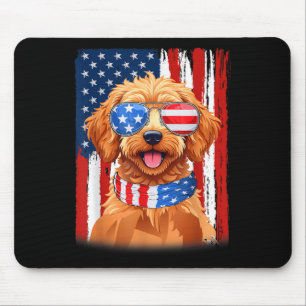 Apoo Dog US America Flag Männer Frauen 4. Juli Pat Mousepad