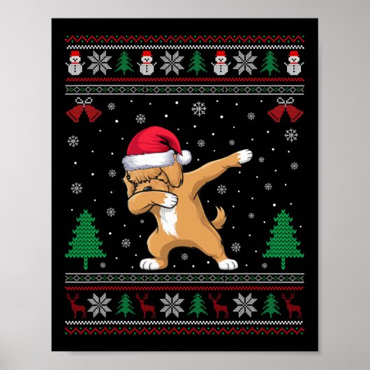 Apoo Dog Weihnachtsmannmütze Boys Girls Kinder Chr Poster (Vorne)