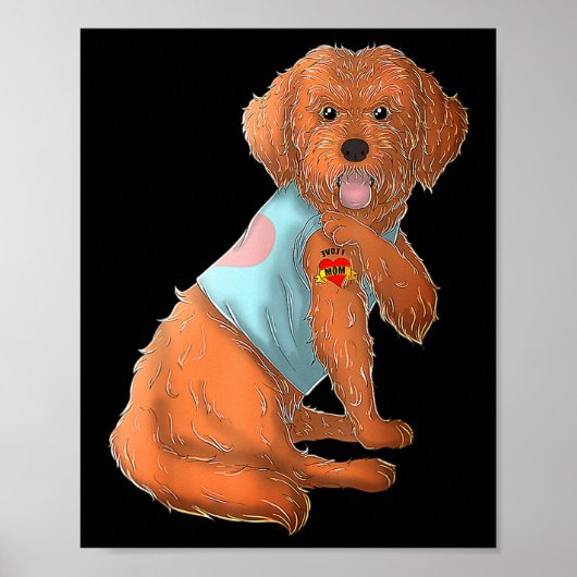 Apoo I Liebe Mama Tattoo Hundeshirt Kindermütter T Poster (Vorne)