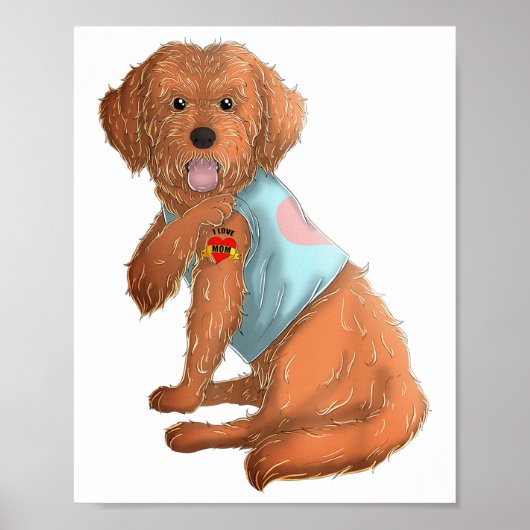 Apoo I Liebe Mama Tattoo Hundeshirt Kindermütter T Poster (Vorne)