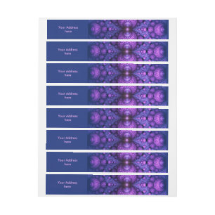 Apophysis Fraktal - Atomfusion + Ihr Text Rundum-Adressaufkleber