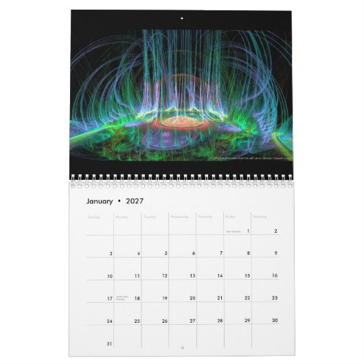Apophysis-Fraktalkalender 2010 Kalender (Jan 2027)