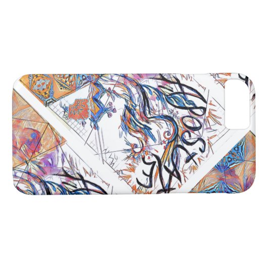 Apostate farbenfrohe Freidoodle Zeichnend Case-Mate iPhone Hülle (Rückseite (Horizontal))