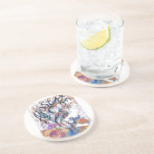 Apostate farbenfrohe Freidoodle Zeichnend Getränkeuntersetzer (Seite)