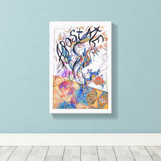 Apostate farbenfrohe Freidoodle Zeichnend Leinwanddruck (Insitu (Holzboden))