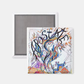 Apostate farbenfrohe Freidoodle Zeichnend Magnet (Vorderseite/Rückseite)