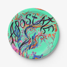 Apostate farbenfrohe Gratis Doodle Zeichnend Abend Pappteller