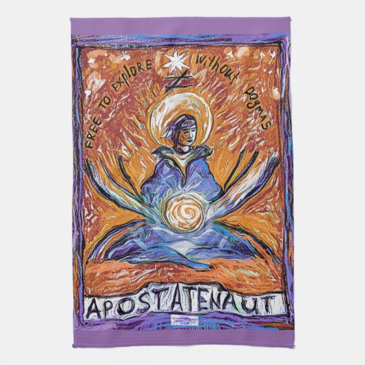 Apostatenaut - ohne Dogmen erkunden Geschirrtuch (Vertikal)