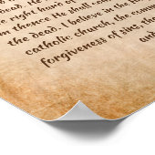 Apostel' Credo katholische Gebet Christlich Poster (Ecke)