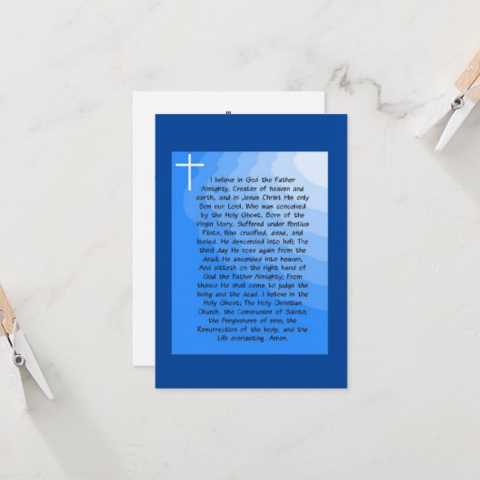 Apostel Creed Karte (Vorderseite/Rückseite Beispiel)