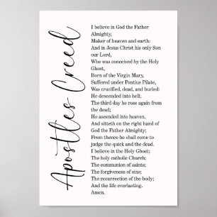 Apostel Glaubensbekenntnis Gebet Typografie Wandku Poster