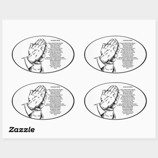 Apostel glaubten an Gebetsticker Ovaler Aufkleber (Blatt)