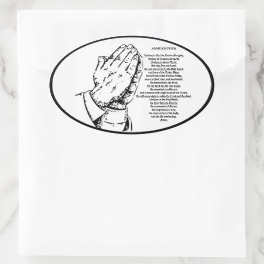 Apostel glaubten an Gebetsticker Ovaler Aufkleber (Tasche)