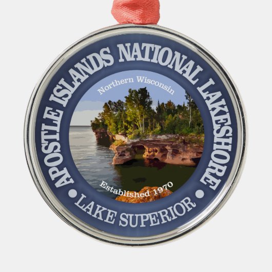 Apostel Islands National Lakeshore Silbernes Ornament (Vorne)