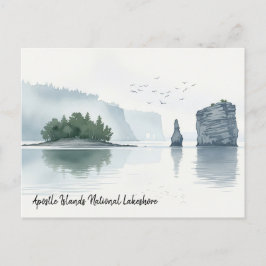Apostel Islands National Lakeshore Wasserfarbe Postkarte
