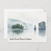 Apostel Islands National Lakeshore Wasserfarbe Postkarte (Vorne/Hinten)