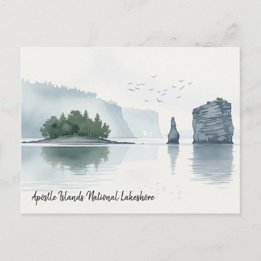 Apostel Islands National Lakeshore Wasserfarbe Postkarte (Vorderseite)