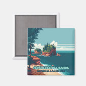 Apostel Islands National Lakeshore Wisconsin Retro Magnet (Vorderseite/Rückseite)