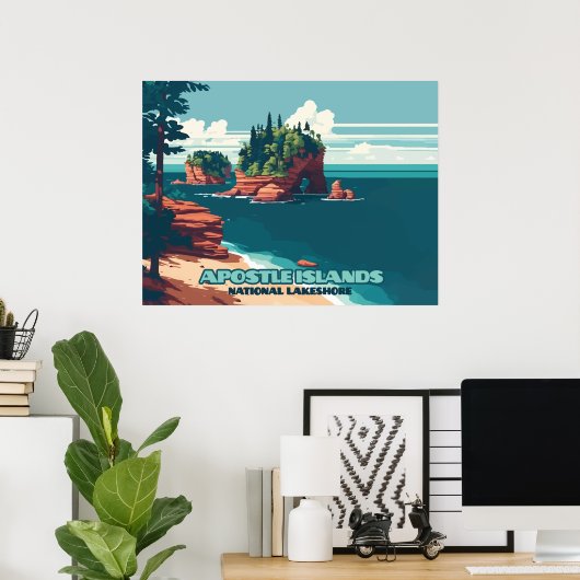 Apostel Islands National Lakeshore Wisconsin Retro Poster (Heimbüro)