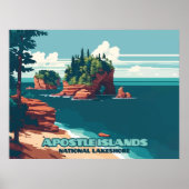 Apostel Islands National Lakeshore Wisconsin Retro Poster (Vorne)