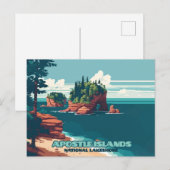 Apostel Islands National Lakeshore Wisconsin Retro Postkarte (Vorne/Hinten)