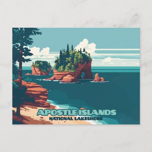 Apostel Islands National Lakeshore Wisconsin Retro Postkarte (Vorderseite)