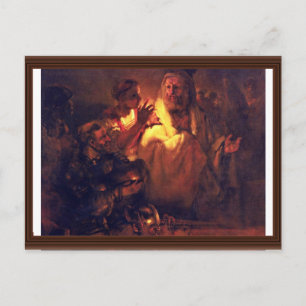 Apostel Petrus verleugnet Christus, von Rembrandt Postkarte