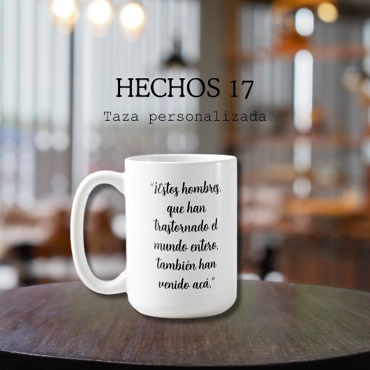 Apostelgeschichte 17 spanischer Bibelvers Kaffeetasse