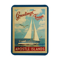 Apostelinseln Sailboat Vintage Travel Wisconsin