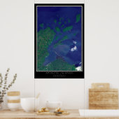 Apostle Islands National Lakeshore Satellite Karte Poster (Küche)