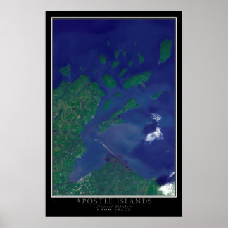 Apostle Islands National Lakeshore Satellite Karte Poster