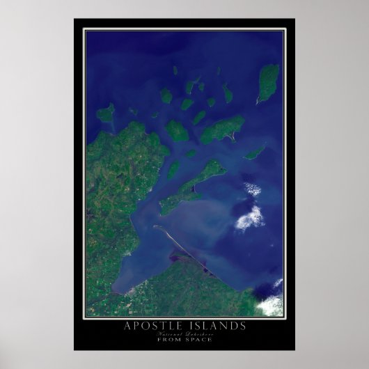 Apostle Islands National Lakeshore Satellite Karte Poster (Vorne)