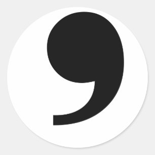 Apostroph/Komma-Aufkleber Runder Aufkleber