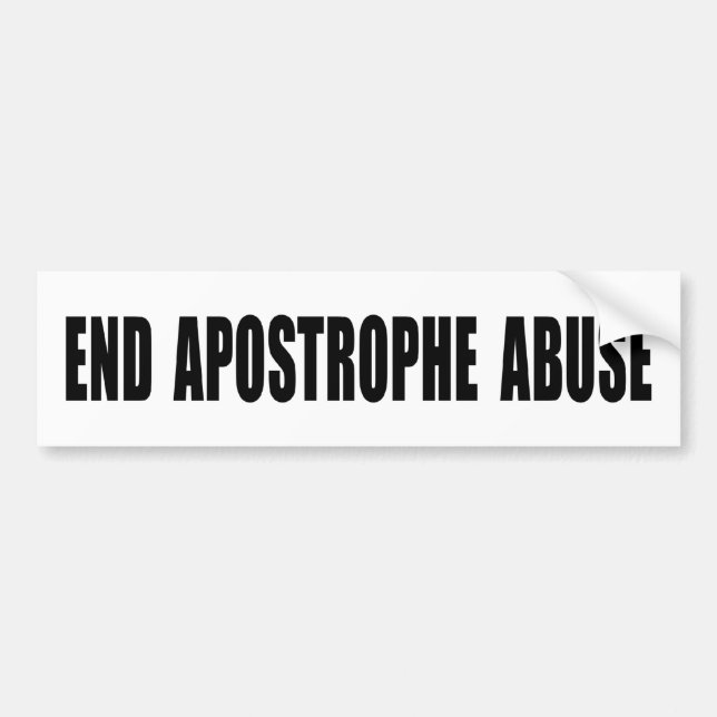 Apostroph-Missbrauchs-Autoaufkleber Autoaufkleber (Vorne)