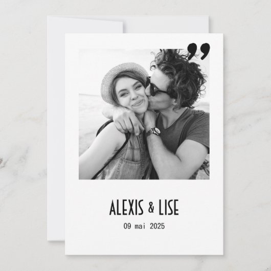 Apostrophe-Ehe Einladung (Vorderseite)