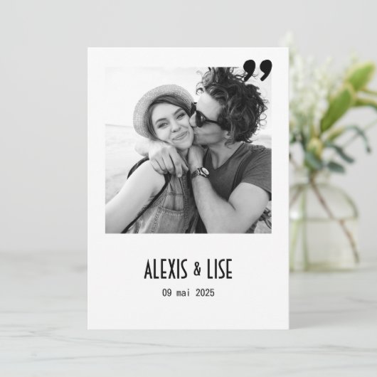 Apostrophe-Ehe Einladung (Stehend Vorderseite)