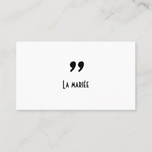 Apostrophe Platzkarte (Vorderseite)