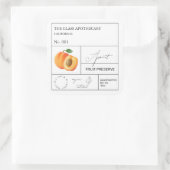 Apothecary Apricot Label Quadratischer Aufkleber (Tasche)