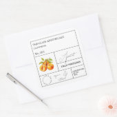 Apothecary Apricot Label Quadratischer Aufkleber (Umschlag)