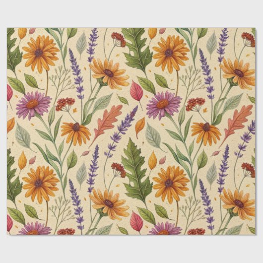 Apothecary Autumn Floral Garden Pattern Geschenkpapier (Flach)