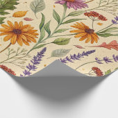 Apothecary Autumn Floral Garden Pattern Geschenkpapier (Ecke)