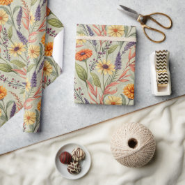 Apothecary Autumn Wildflower Harvest Wrap Geschenkpapier
