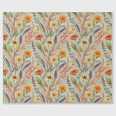 Apothecary Autumn Wildflower Harvest Wrap Geschenkpapier (Flach)