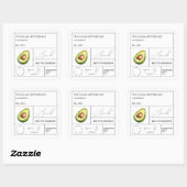 Apothecary Avocado Label Quadratischer Aufkleber (Blatt)