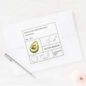 Apothecary Avocado Label Quadratischer Aufkleber (Umschlag)