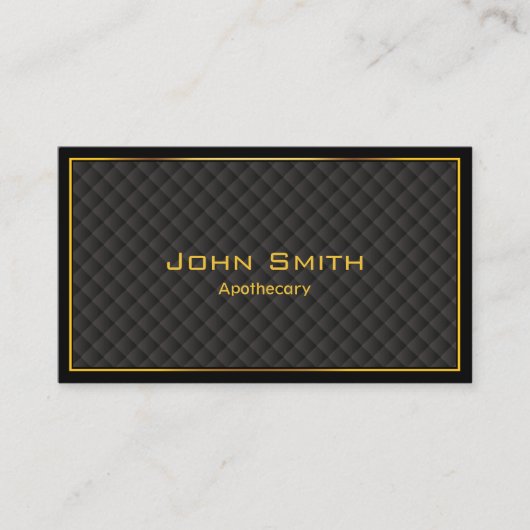 Apothecary Beruflich Gold Frame Diamond Grids Visitenkarte (Vorderseite)